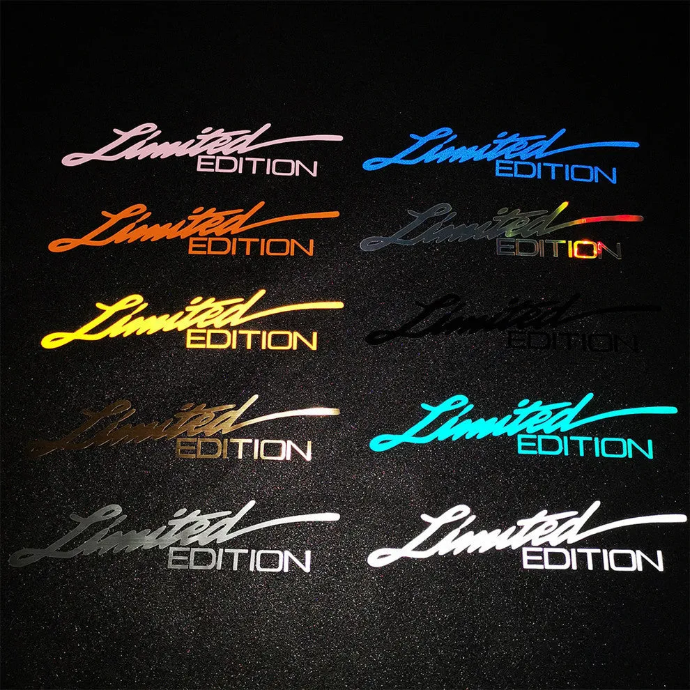 Limited edition English reflective car sticker pair on vehicle hood in Black Gold colour 20x5cm