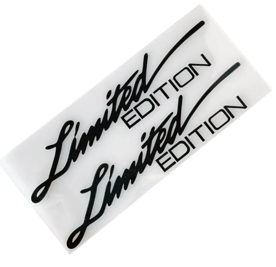 Limited edition English reflective car sticker pair on vehicle hood in Black Gold colour 20x5cm