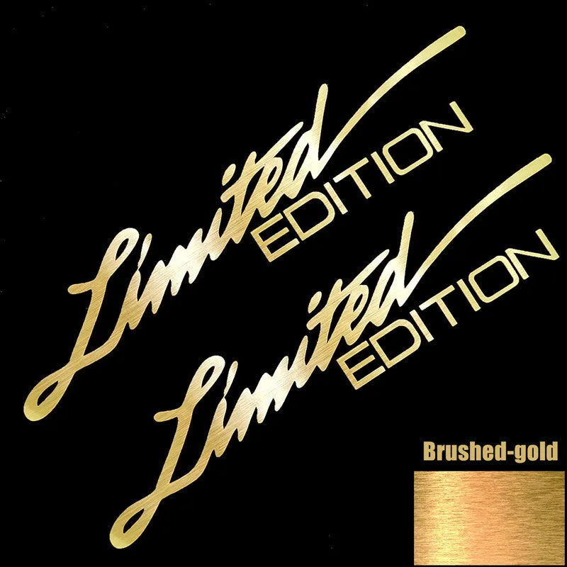 Limited edition English reflective car sticker pair on vehicle hood in Black Gold colour 20x5cm