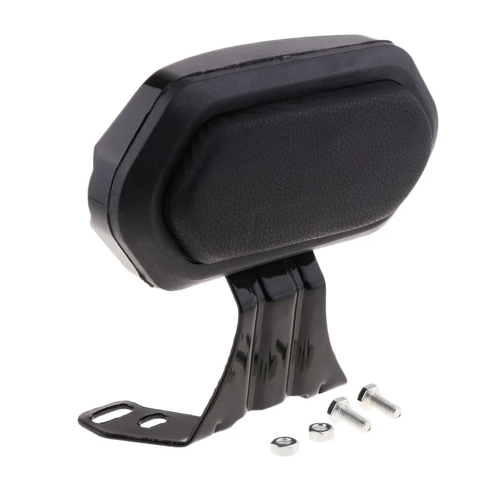 Scooter backrest with metal and ABS bracket and leather padding in black