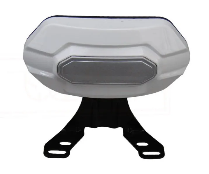 Scooter backrest with metal and ABS bracket and leather padding in black