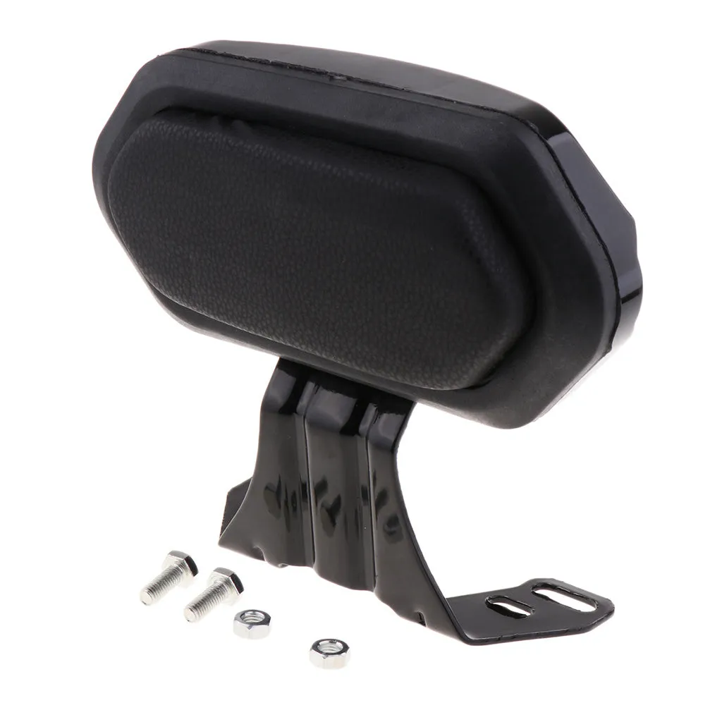 Scooter backrest with metal and ABS bracket and leather padding in black