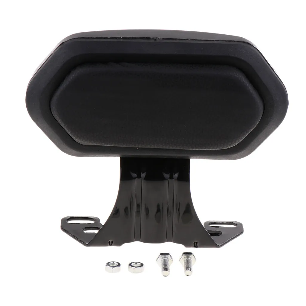 Scooter backrest with metal and ABS bracket and leather padding in black