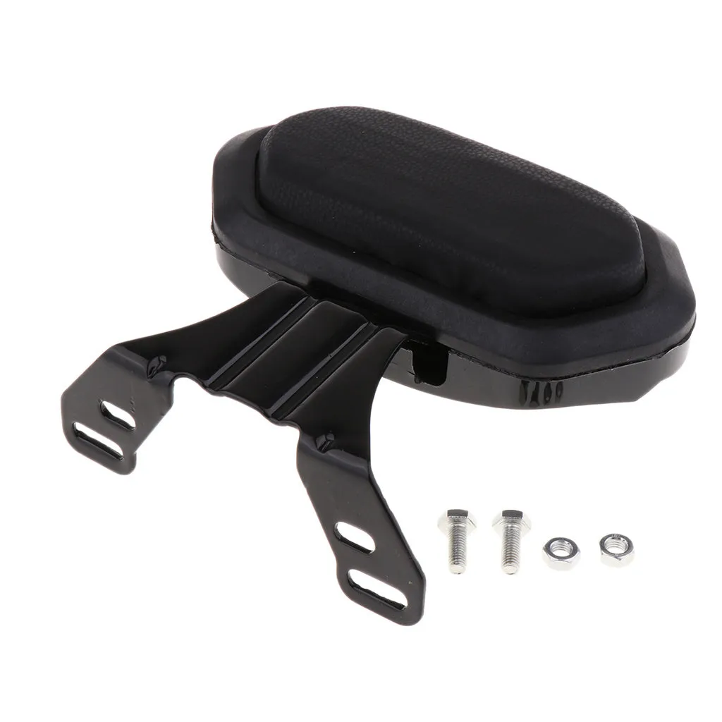 Scooter backrest with metal and ABS bracket and leather padding in black