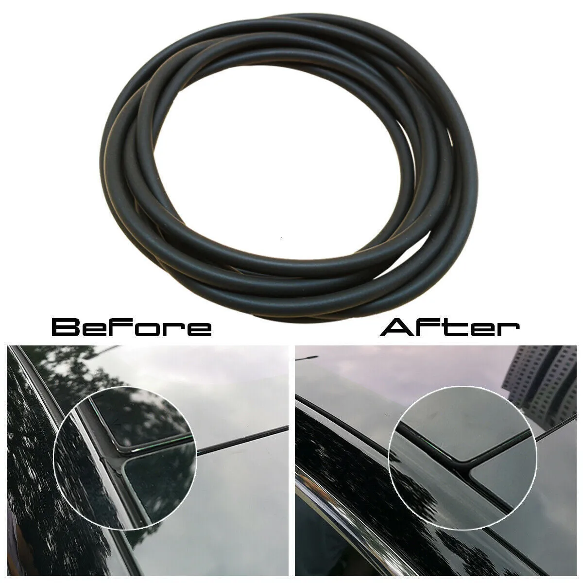 Tesla Model 3 black silicone windshield roof sunroof seal 285 cm