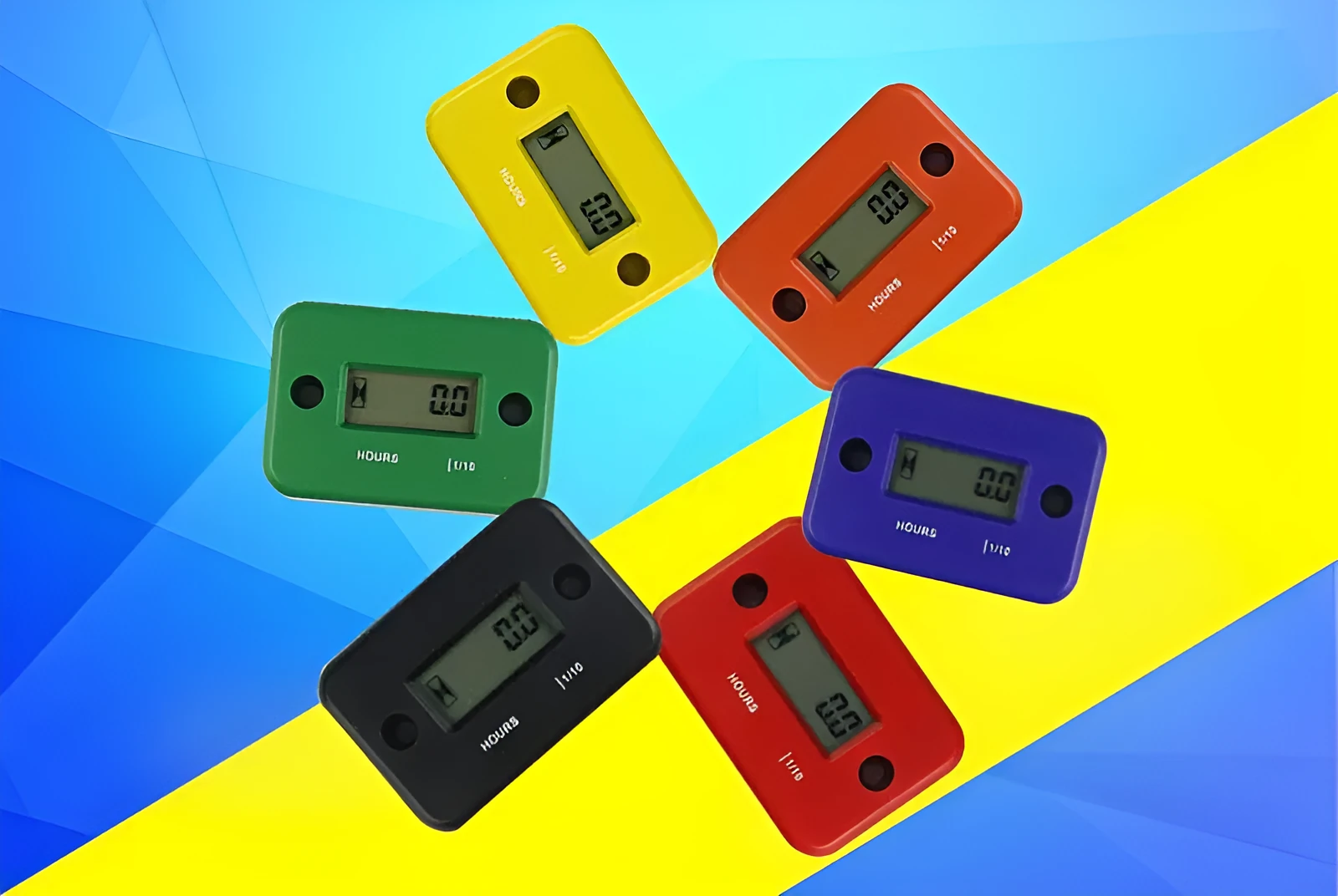 Tired Timer waterproof LCD induction hour meter for motorcycle motorboat ATV engine with black casing and display