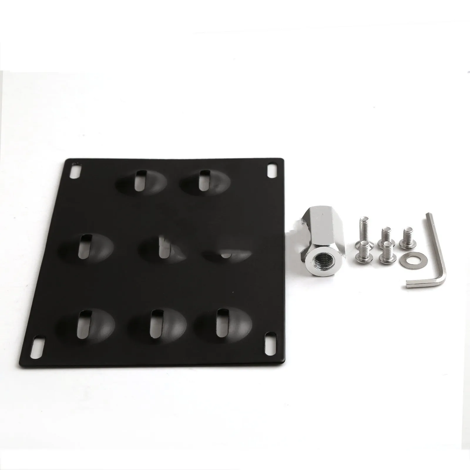 American license plate frame with integrated trailer hook for car modification, 21x10 cm metal construction