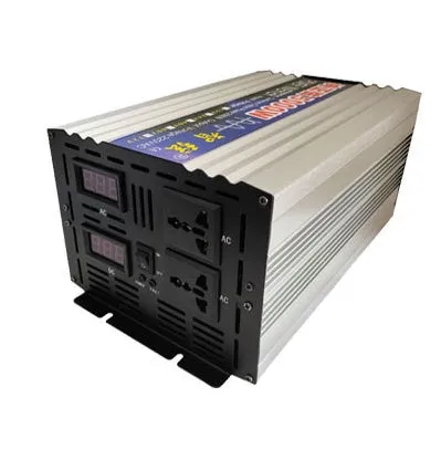Pure sine wave inverter 4000W 12V to 220V with dual digital display and aluminium casing