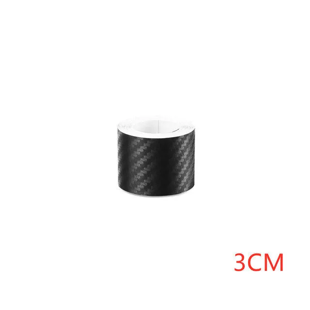 Matte carbon fibre roll for car door sill protection showing 3D pattern texture