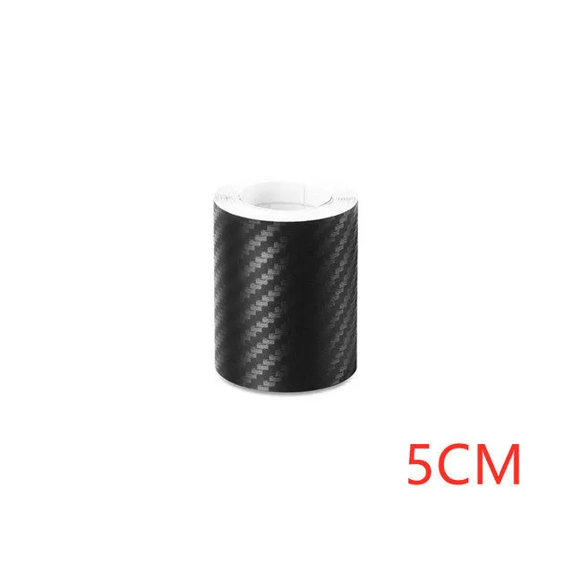 Matte carbon fibre roll for car door sill protection showing 3D pattern texture