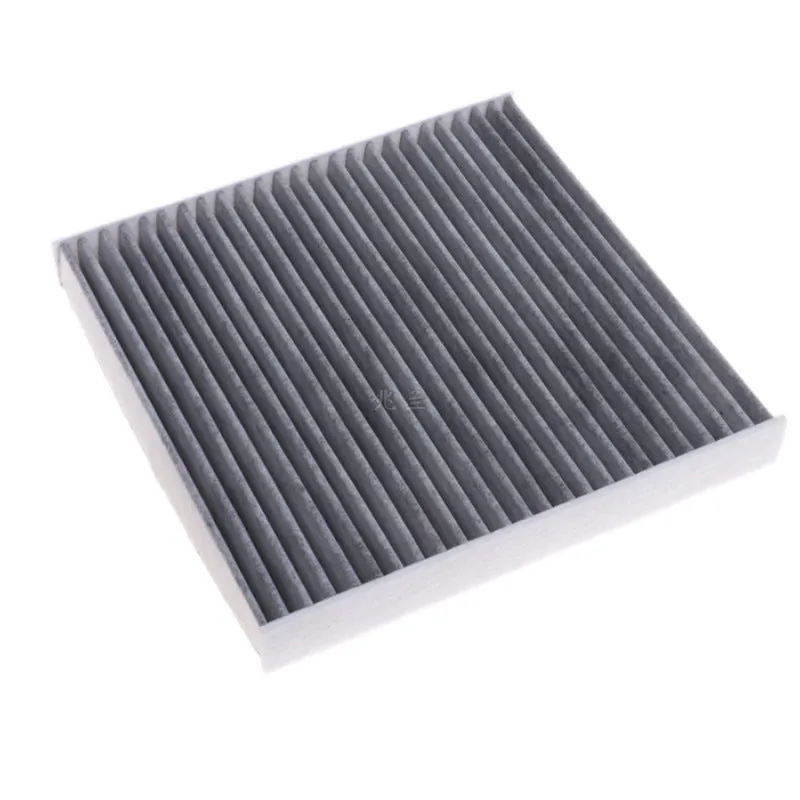Grey Geely car cabin air filter element measuring 215mm by 210mm