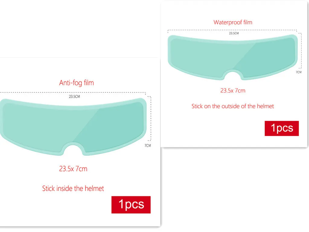 Transparent motorcycle helmet anti-fog rainproof film sticker for full face helmet visor