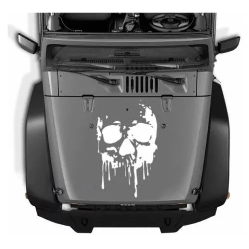 Skull bumper sticker with butterfly fairy design in black on white background