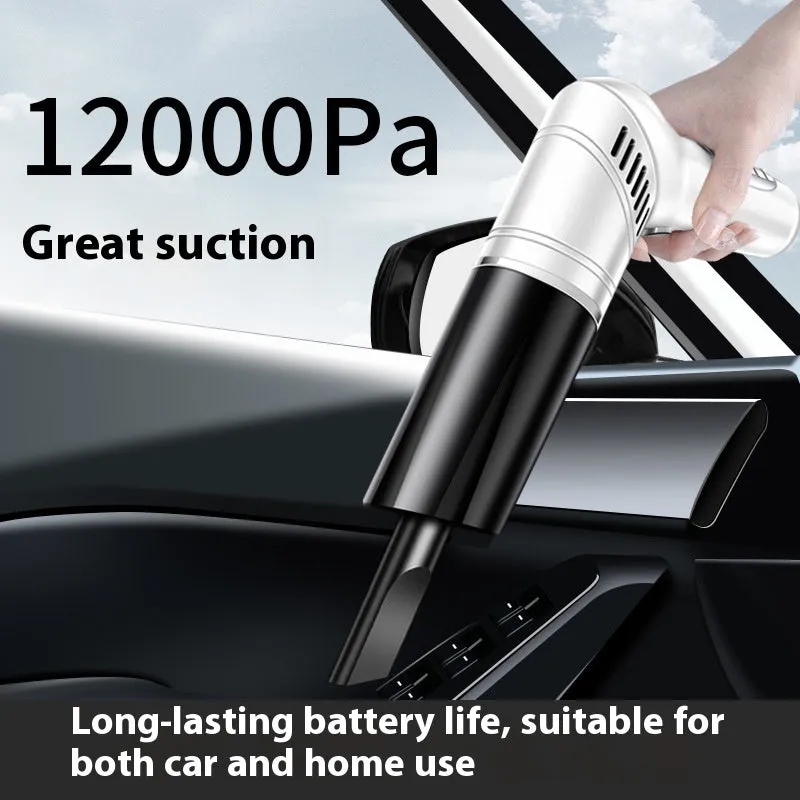New car vacuum cleaner high power wireless charging handheld with tyre pressure measurement 12000Pa black colour