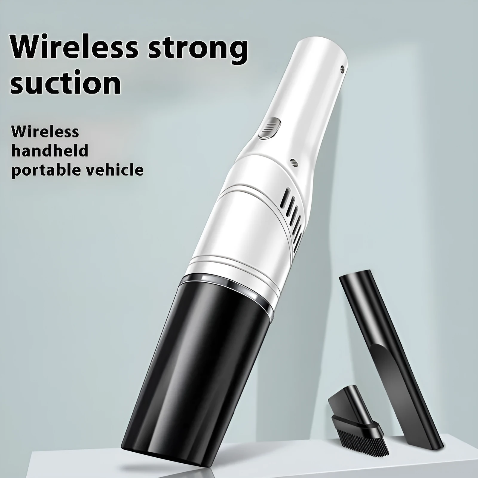 New car vacuum cleaner high power wireless charging handheld with tyre pressure measurement 12000Pa black colour