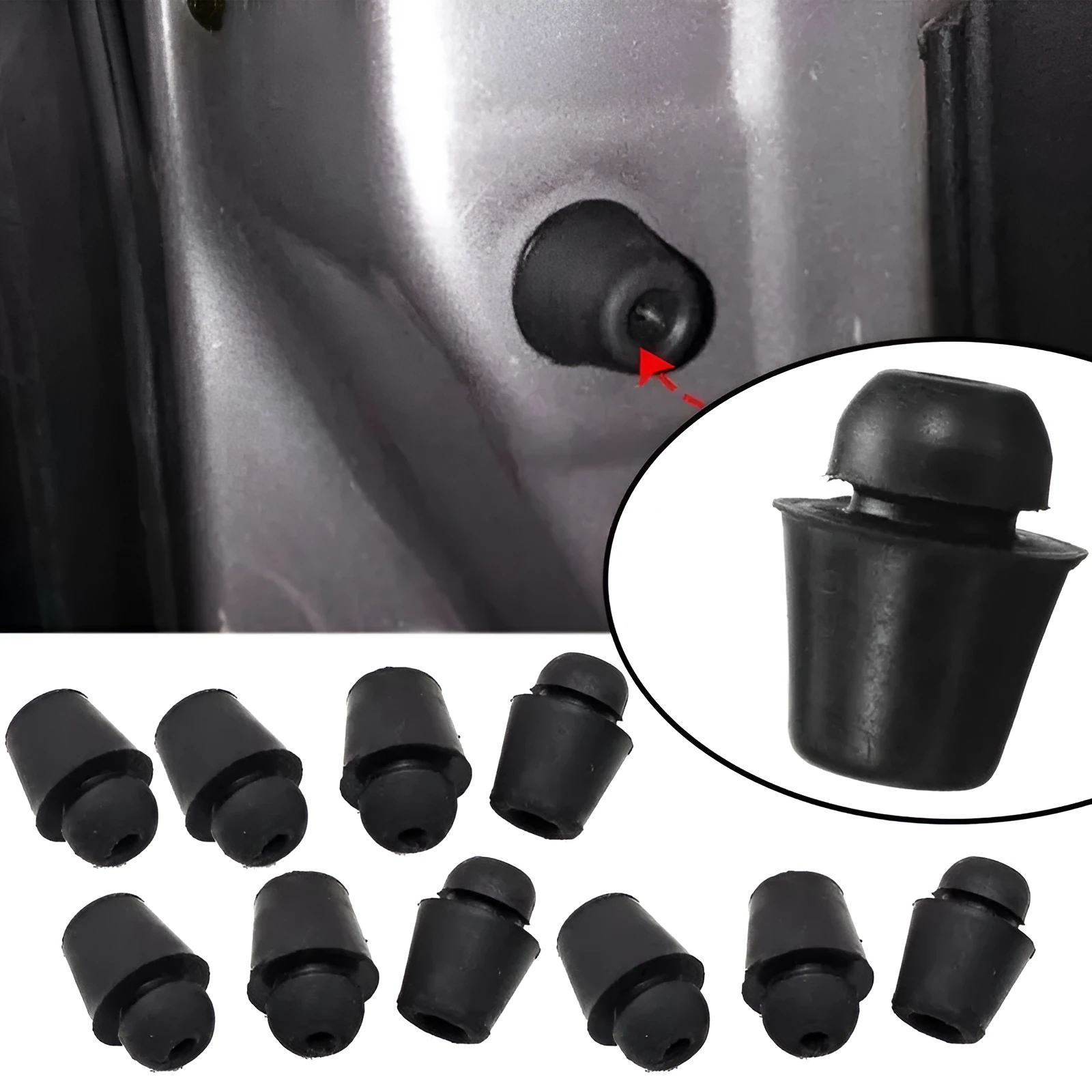 Set of 10 X16 coloured rubber automobile damping buckle clips for shock absorption.