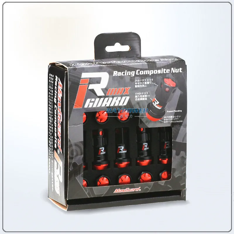 20-piece anti-theft screw and nut set for automobile wheel hub in blue and red