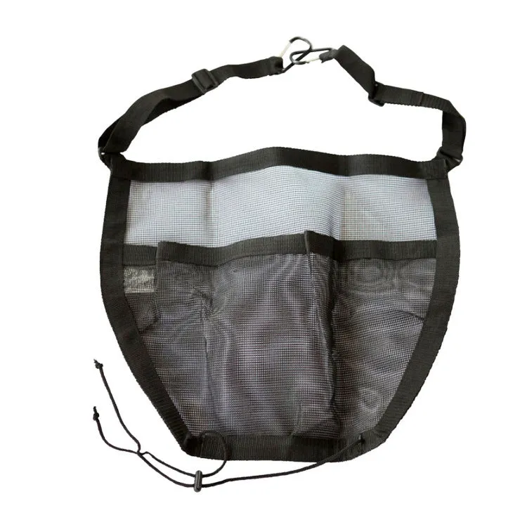 Black nylon mesh car storage hanging bag 25 x 16.5 x 3.8cm for travel organisation