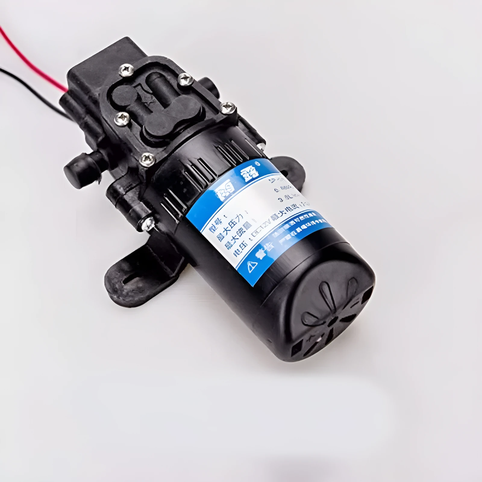 12V DC electric water pump motor with engineering plastic housing and pure copper motor, backflow colour option, 12.5 cm size