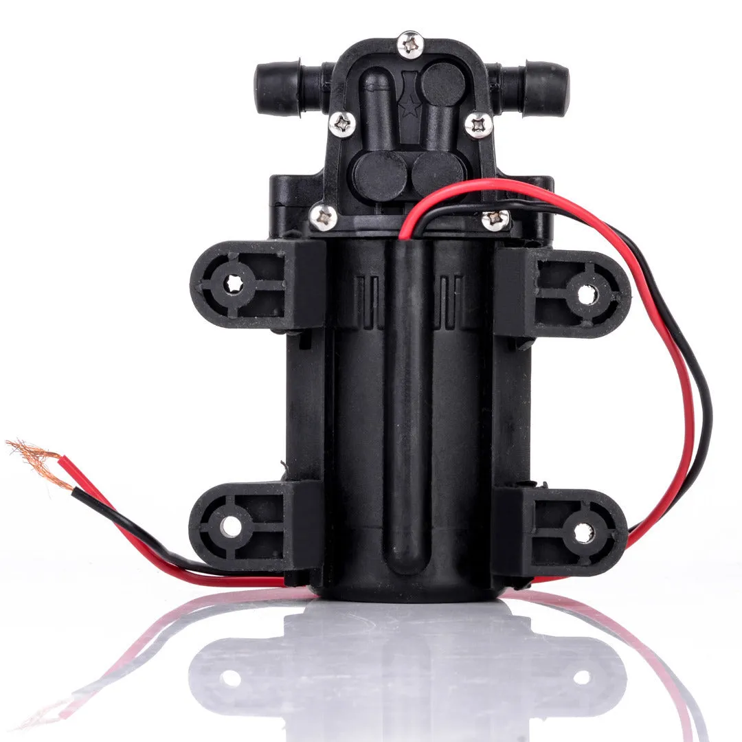 12V DC electric water pump motor with engineering plastic housing and pure copper motor, backflow colour option, 12.5 cm size