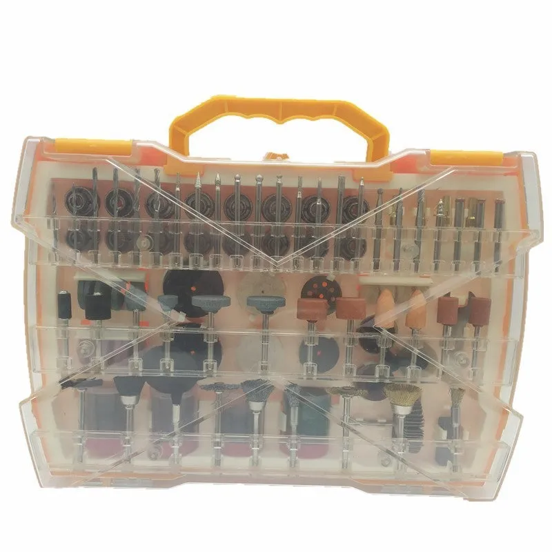 302-piece electric grinding accessories box with cutting, polishing and carving tools for rotary tools