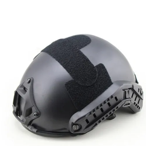 Field sports helmet in ABS plastic with one size design, available in black colour