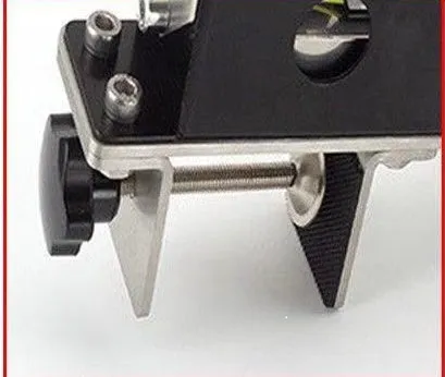 USB sim handbrake with red finish, Hall sensor, CNC aluminium body, and stainless steel mounting fixture