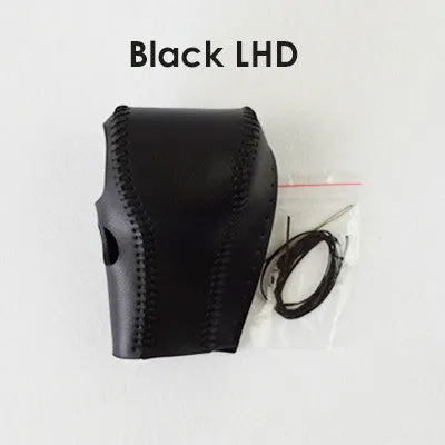 Black leather gear sleeve for Honda CR-V 2007-2011 LHD left-hand drive interior
