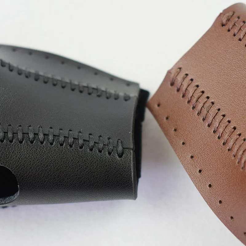 Black leather gear sleeve for Honda CR-V 2007-2011 LHD left-hand drive interior