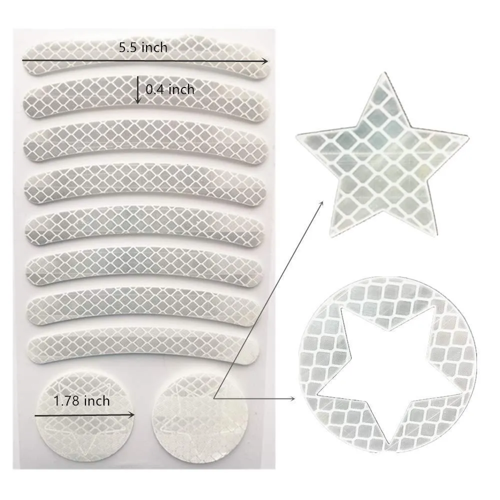 Single sheet of reflective grid pattern safety tape for bicycles in one of four colour choices.