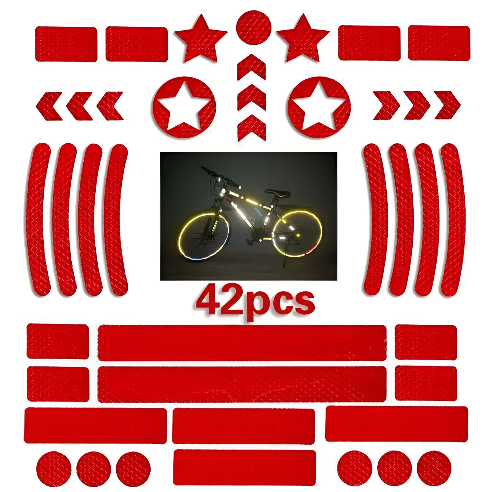 Single sheet of reflective grid pattern safety tape for bicycles in one of four colour choices.