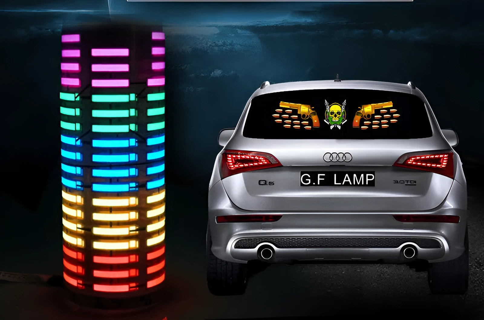 LED cold light sensor rear glass atmosphere light in multiple sizes with colour options and custom logo