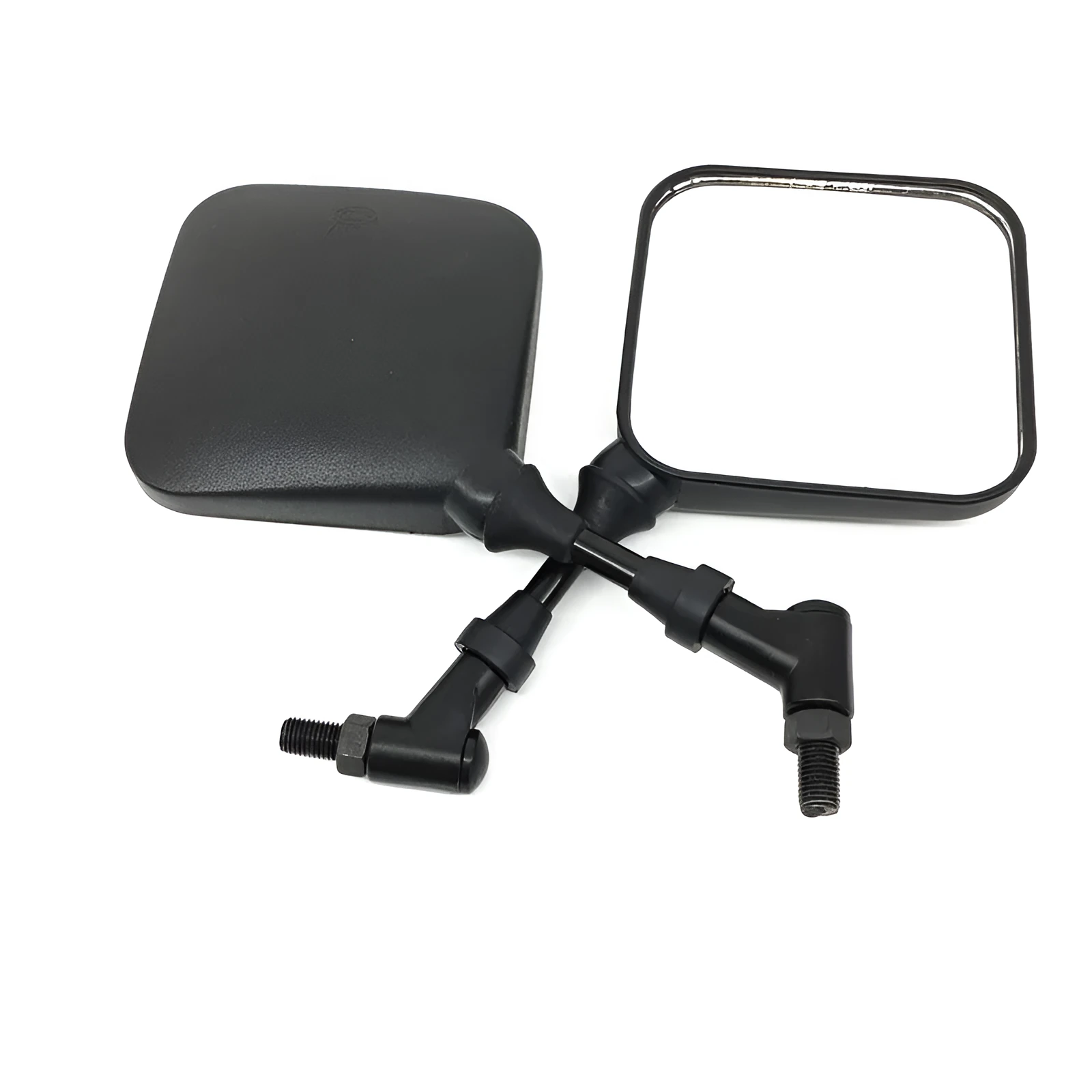 Black square convex rearview mirror 103mm with plastic cover and glass mirror for motorcycles and electric vehicles