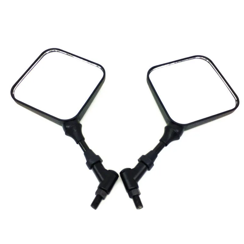 Black square convex rearview mirror 103mm with plastic cover and glass mirror for motorcycles and electric vehicles