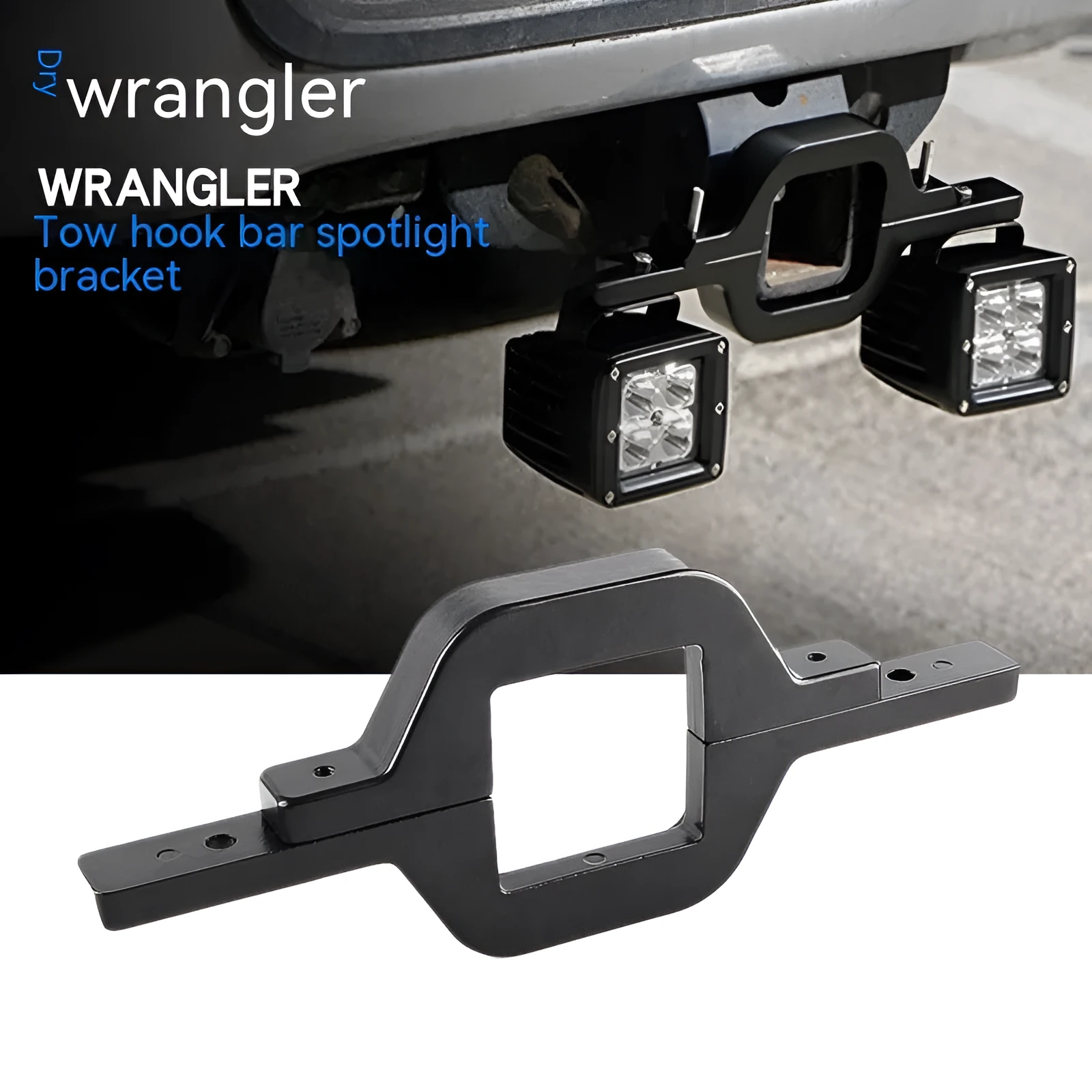 Black aluminium alloy LED reverse lamp bracket for Jeep Wrangler off-road vehicle