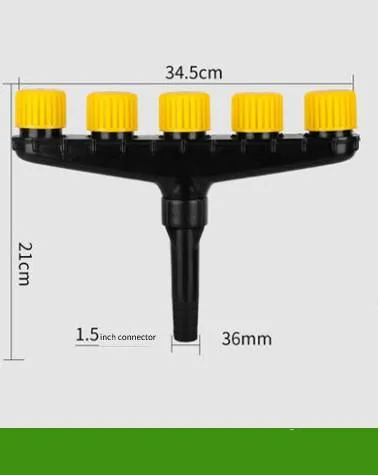 Multi-head porous spray header for watering vegetables, ABS plastic with clamp connection