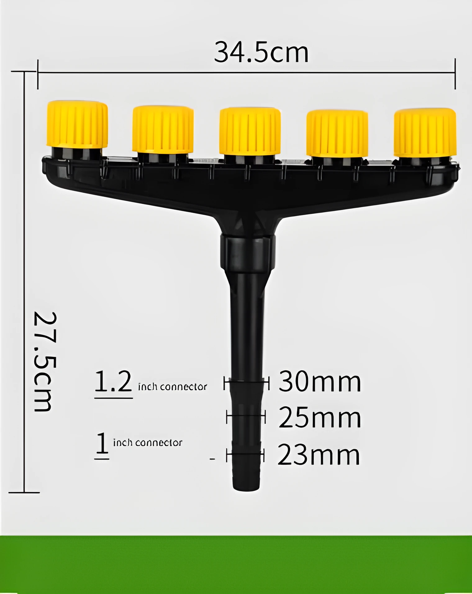 Multi-head porous spray header for watering vegetables, ABS plastic with clamp connection