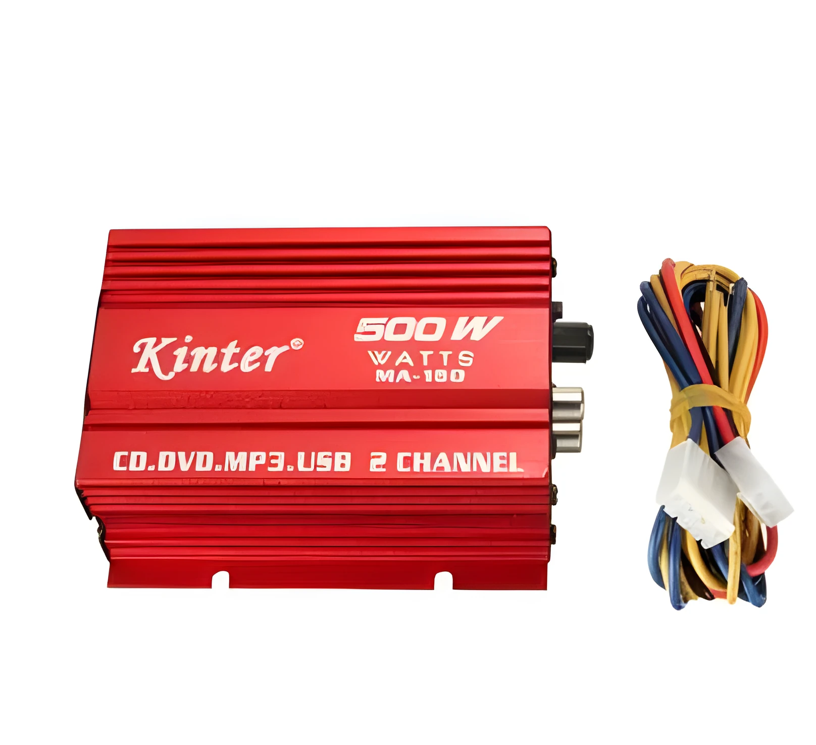 HY-400 car MP3 player power amplifier with USB/SD slots and remote control, compact black unit