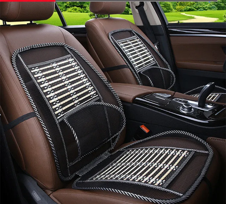 Black car ice silk lumbar cool cushion with massage function, five-seater general fit, steel wire and bamboo silk construction