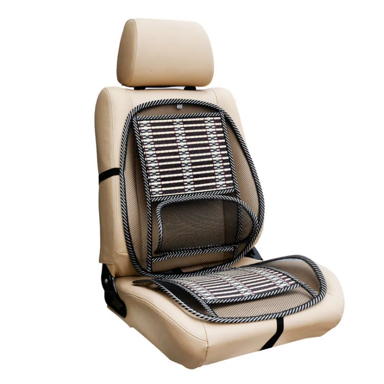 Black car ice silk lumbar cool cushion with massage function, five-seater general fit, steel wire and bamboo silk construction