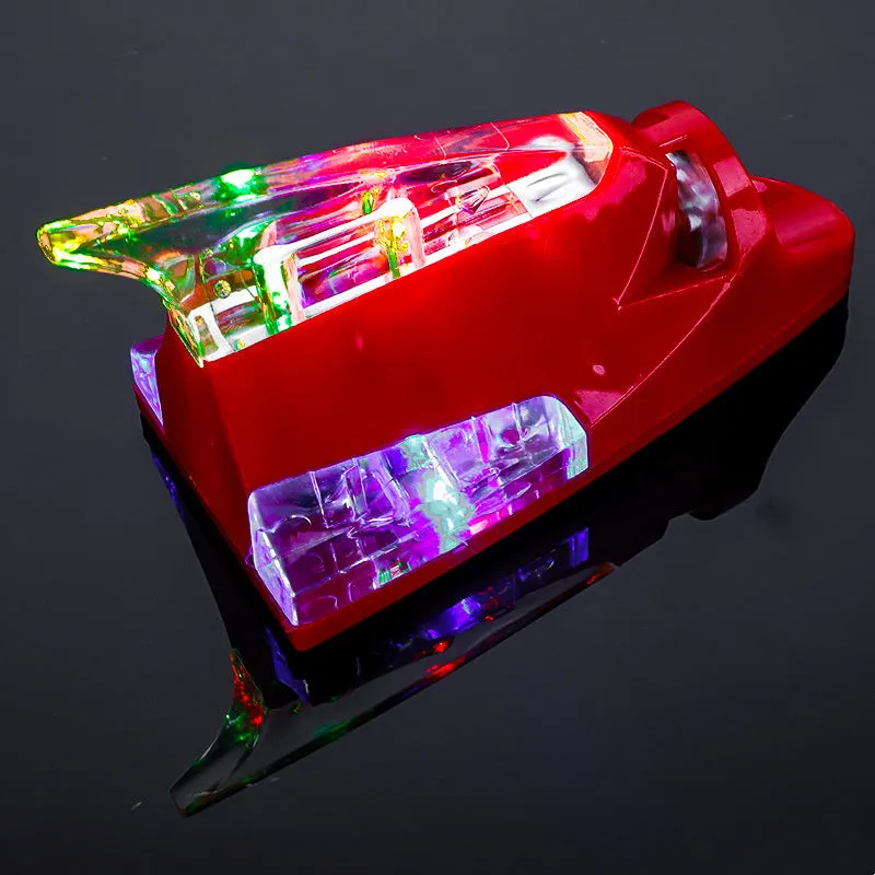Wind-powered LED car warning light plastic body stick-on install no wiring 140x65x65mm black white red blue silver