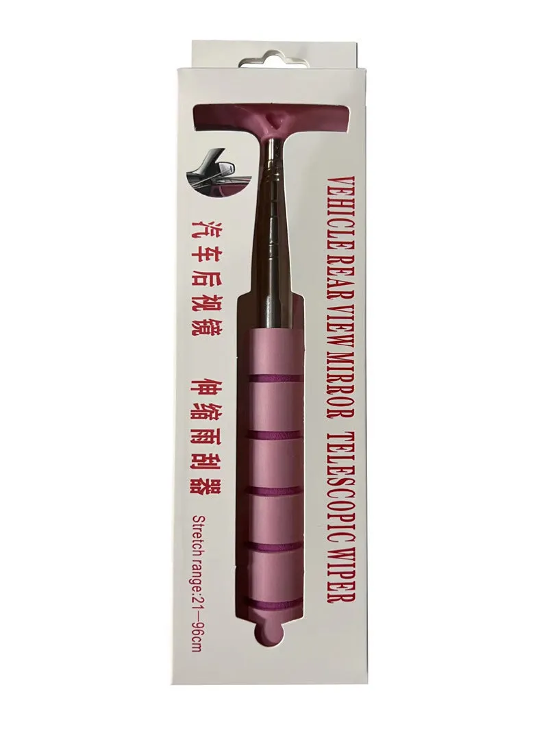 Stainless steel retractable wiper for car rearview mirror in assorted colours