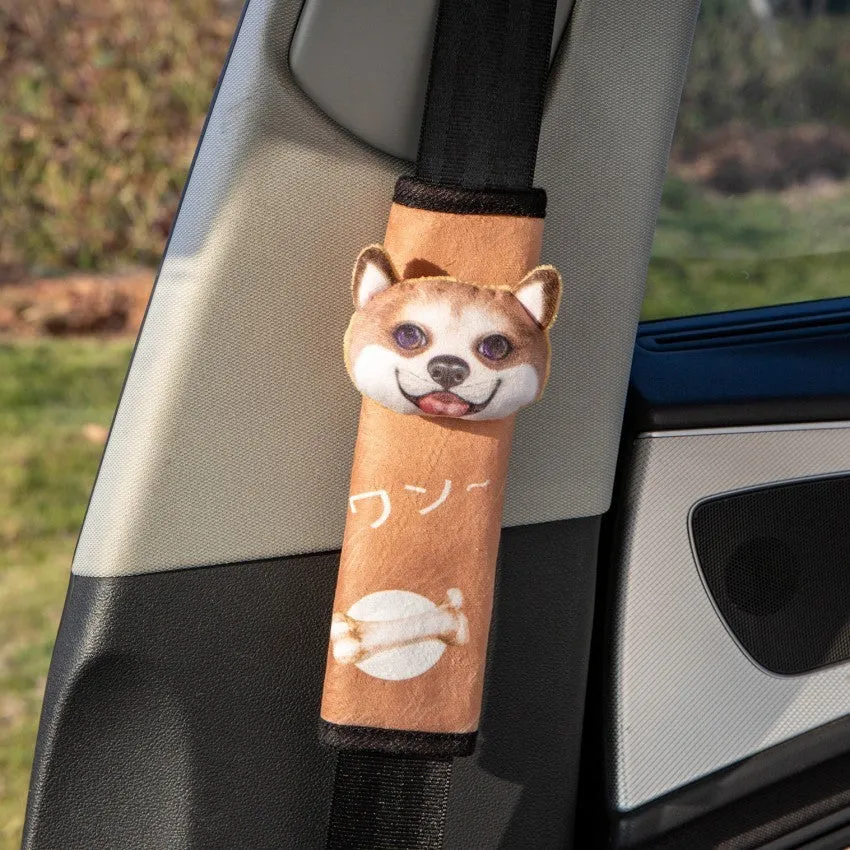 Cartoon car seat belt cushion in Corgi style measuring 17x23cm
