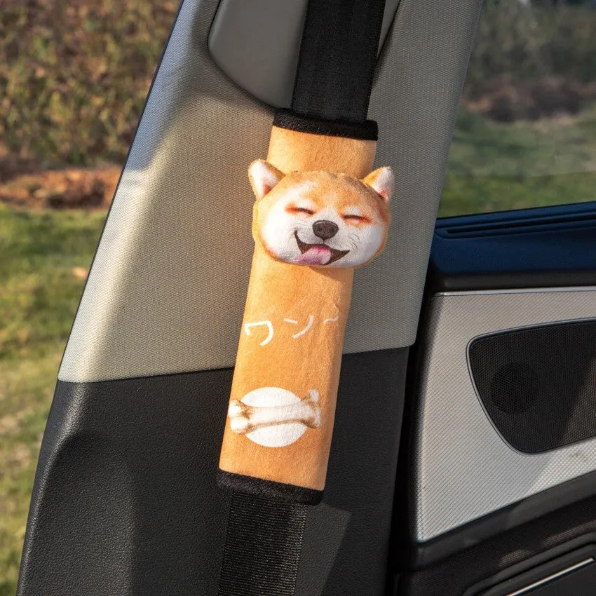 Cartoon car seat belt cushion in Corgi style measuring 17x23cm