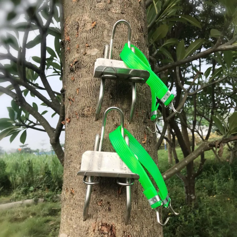 Tree climbing artifact non-slip feet in 304 stainless steel with sharp claws and fastening straps