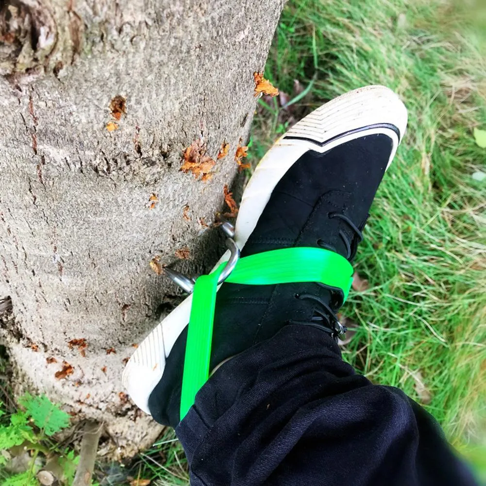 Tree climbing artifact non-slip feet in 304 stainless steel with sharp claws and fastening straps