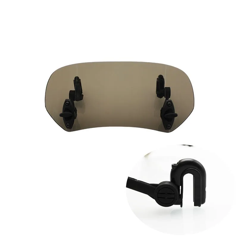 Motorcycle heightened small windshield in brown smoky transparent PC and acrylic with bracket L and S sizes