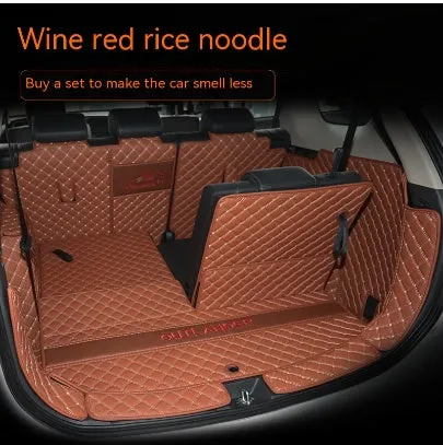 Custom 3D boot liner mat for Mitsubishi Outlander, shown in a black and beige colour combination.