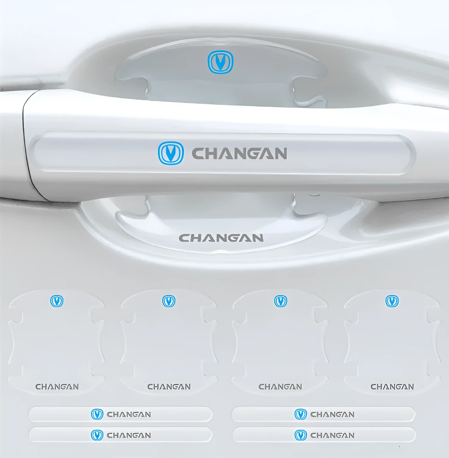 Transparent epoxy sticker set for Changan car door handles and bowls, eight pieces