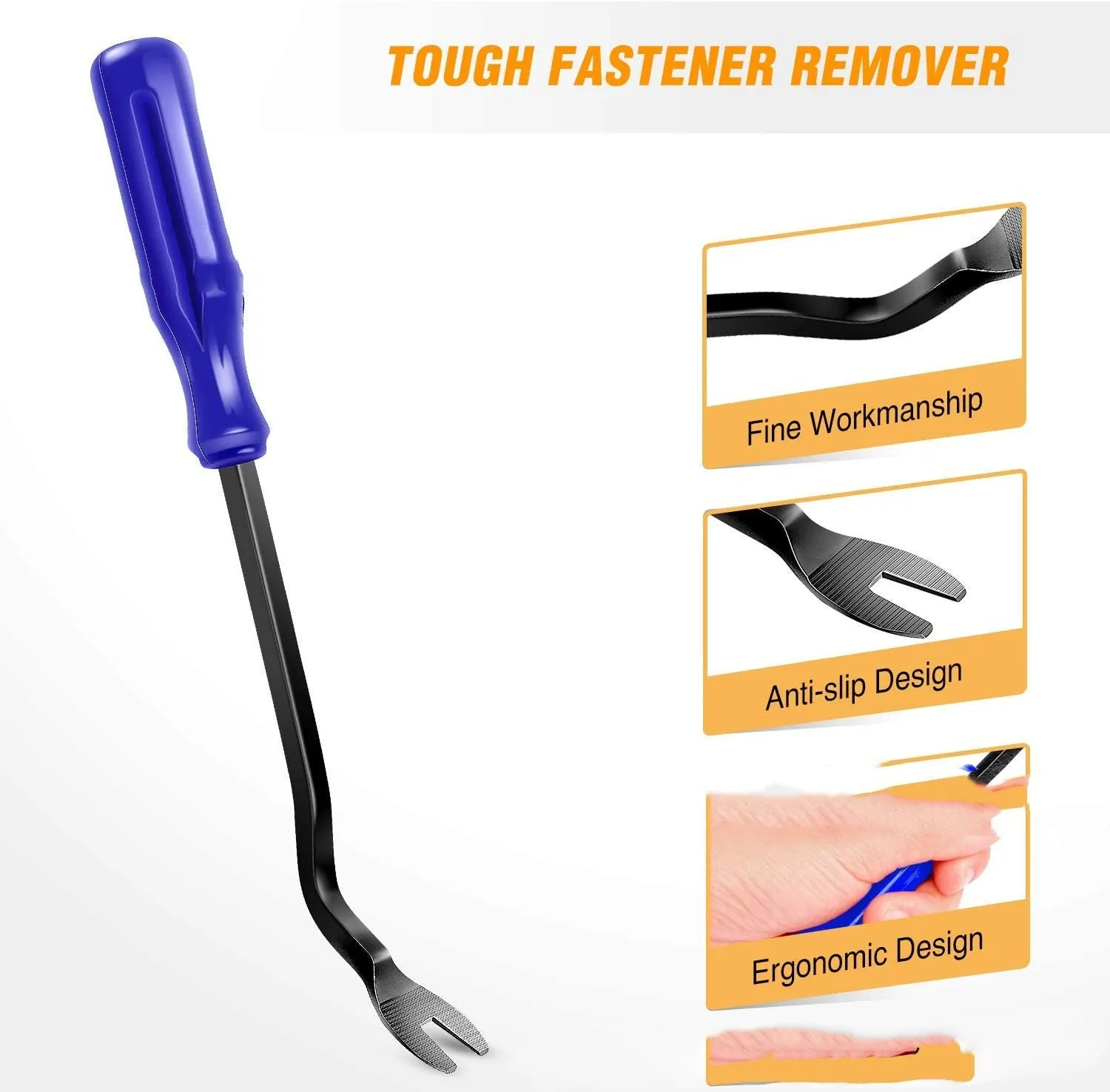 Tengyun 5-piece car audio disassembly tool kit with PP tools and blue screwdriver on workbench